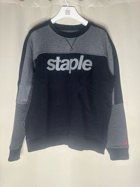 Staple Black & Gray Colorblock Logo Crewneck Sweater